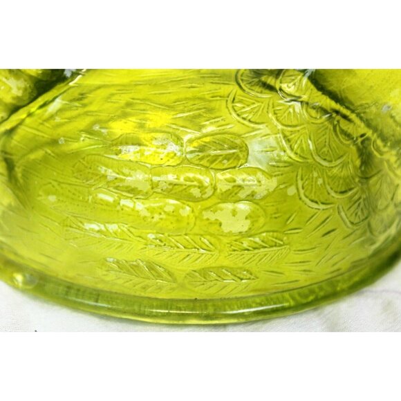 VTG Indiana Green Glass Hen Rooster Chicken Candy Dish Cover Lid Farm Country - Picture 3 of 7